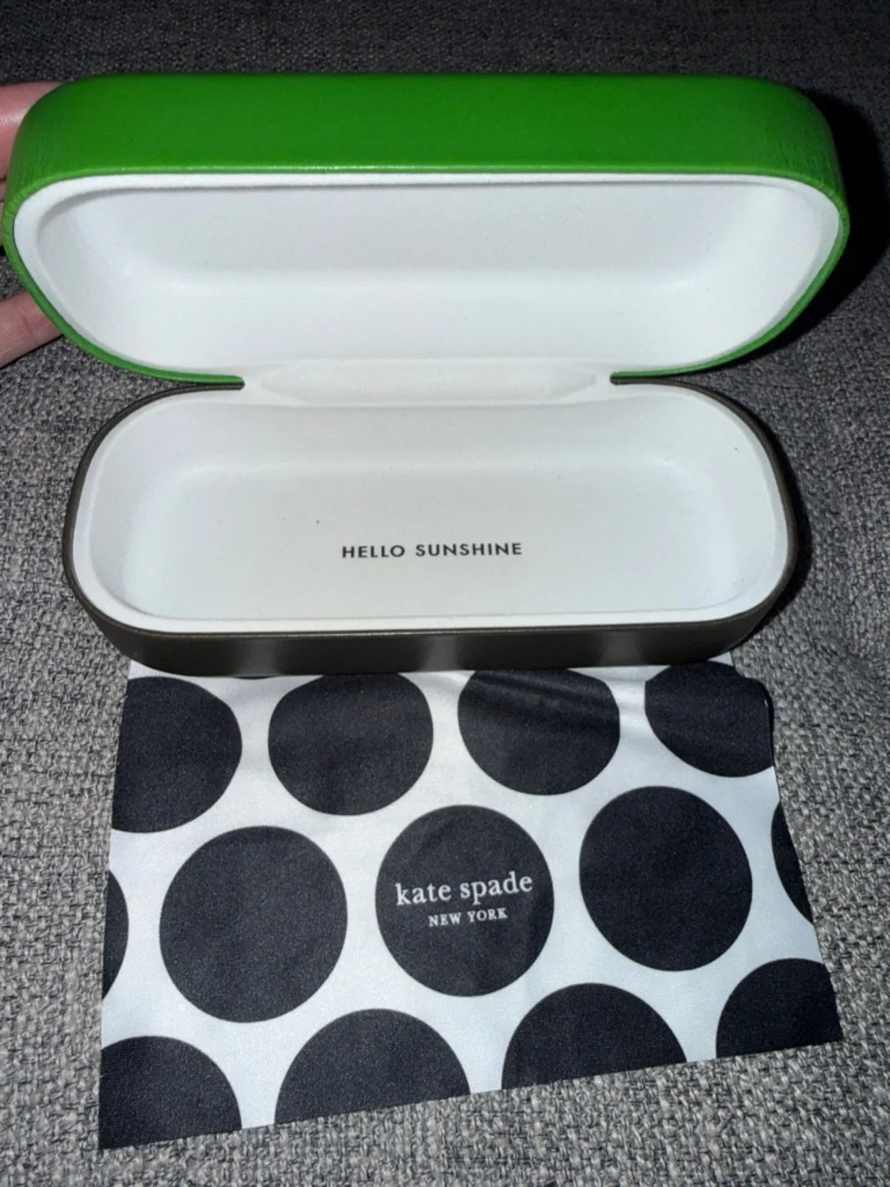 Kate spade hard sunglass case green and black